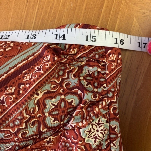 Garnet Hill Swimsuit Swim Dress New Size 18 Burgundy Green Floral Boho Print - Picture 11 of 12